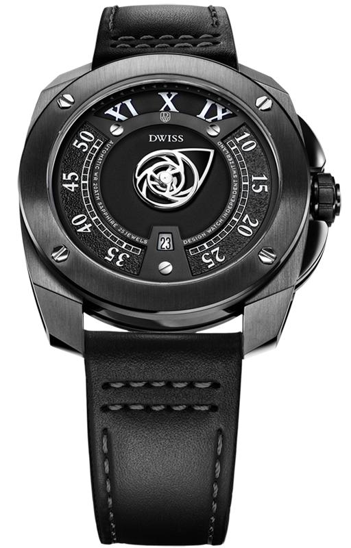 RC1-BB-Automatic w/ Strap- design awarded automatic swiss made watch with DWISS mysterious time display