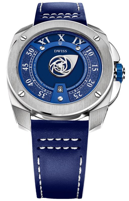 RC1-SL-Automatic w/ Strap- design awarded automatic swiss made watch with DWISS mysterious time display