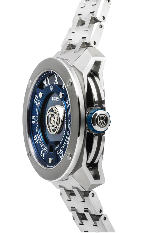 RC1-SL-Automatic w/ bracelet- design awarded automatic swiss made watch with DWISS mysterious time display