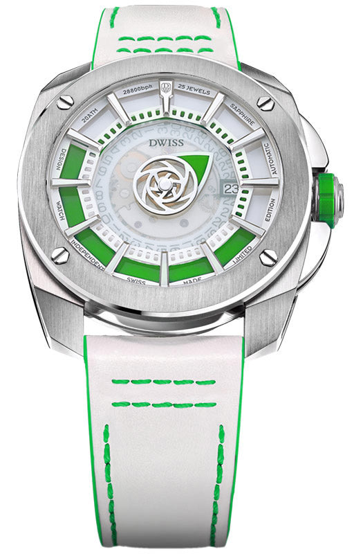 RS1-SG-Automatic w/ Strap- design awarded automatic swiss made watch with DWISS signature time display